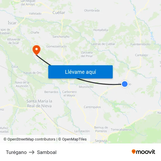 Turégano to Samboal map