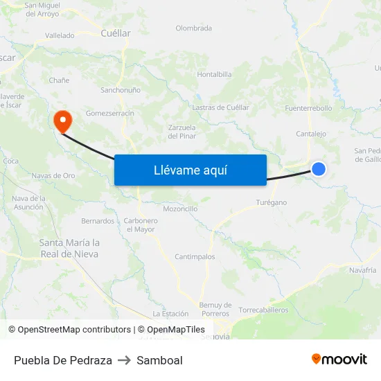 Puebla De Pedraza to Samboal map