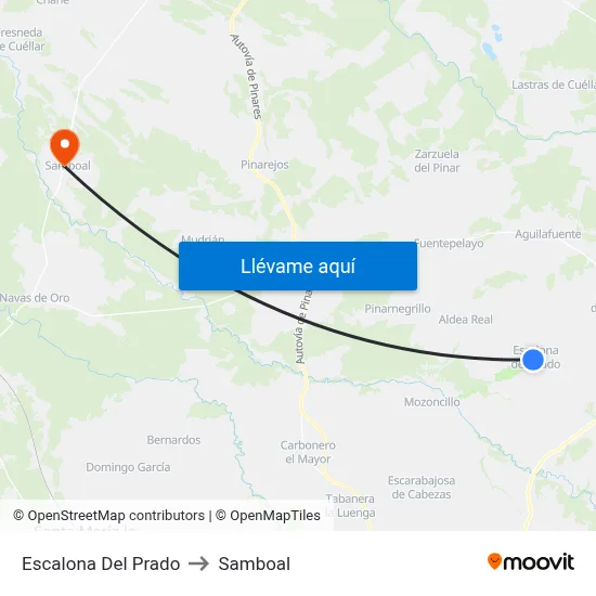 Escalona Del Prado to Samboal map