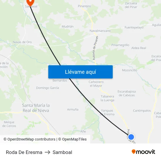 Roda De Eresma to Samboal map