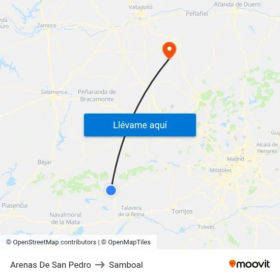 Arenas De San Pedro to Samboal map