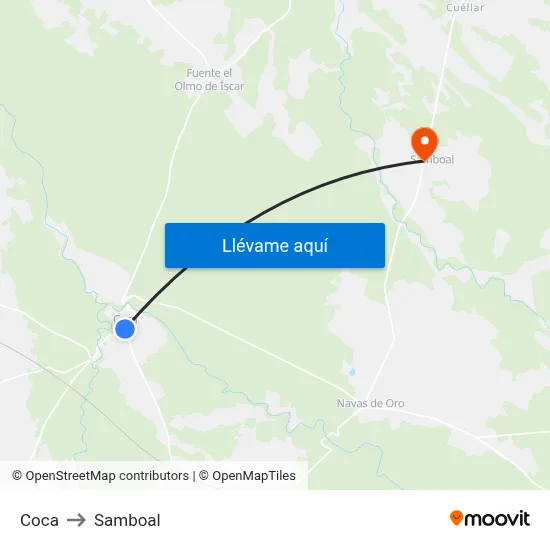 Coca to Samboal map