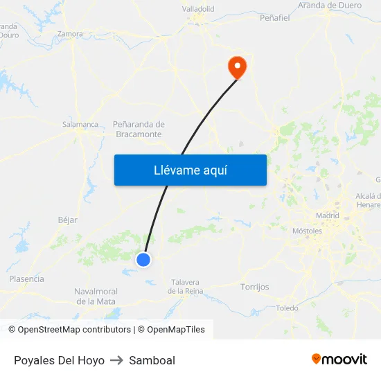 Poyales Del Hoyo to Samboal map
