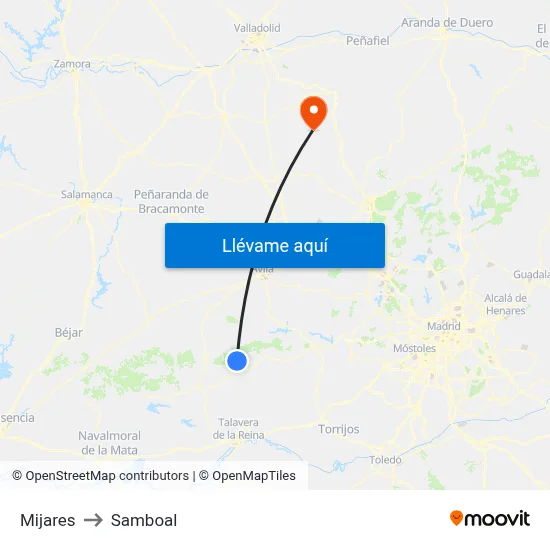 Mijares to Samboal map