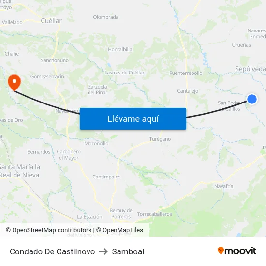 Condado De Castilnovo to Samboal map