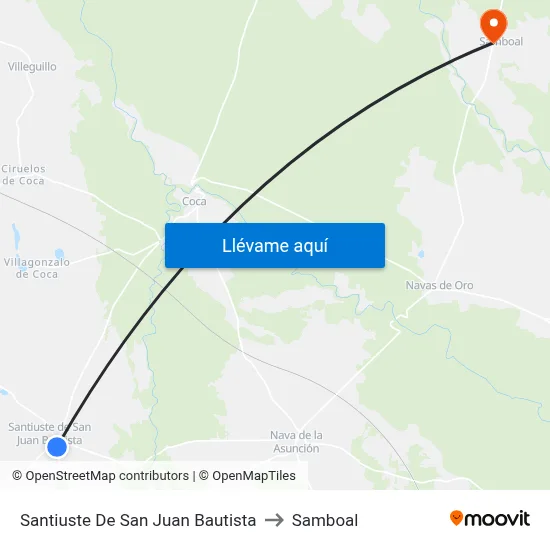 Santiuste De San Juan Bautista to Samboal map