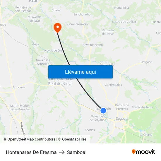 Hontanares De Eresma to Samboal map
