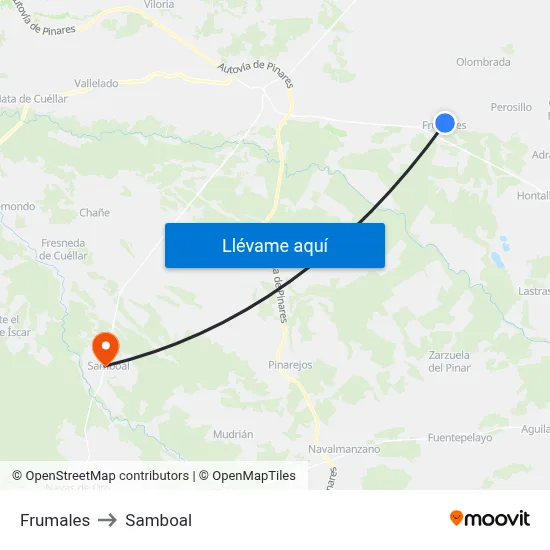 Frumales to Samboal map
