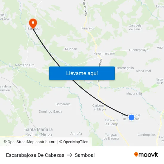 Escarabajosa De Cabezas to Samboal map
