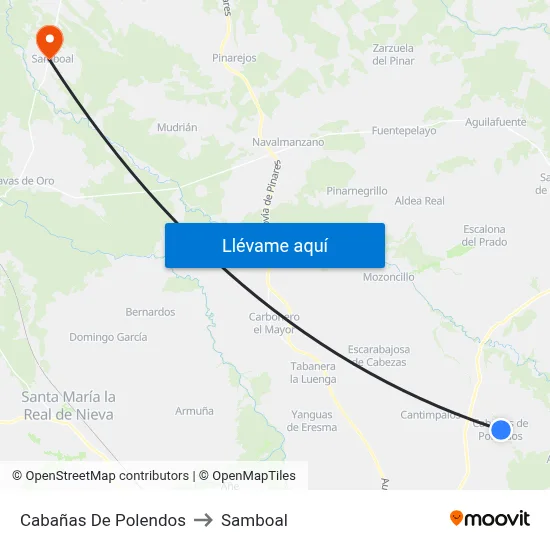 Cabañas De Polendos to Samboal map