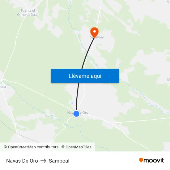 Navas De Oro to Samboal map
