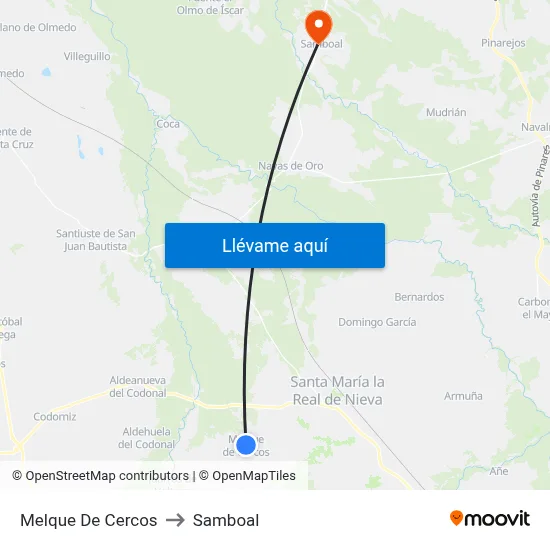 Melque De Cercos to Samboal map