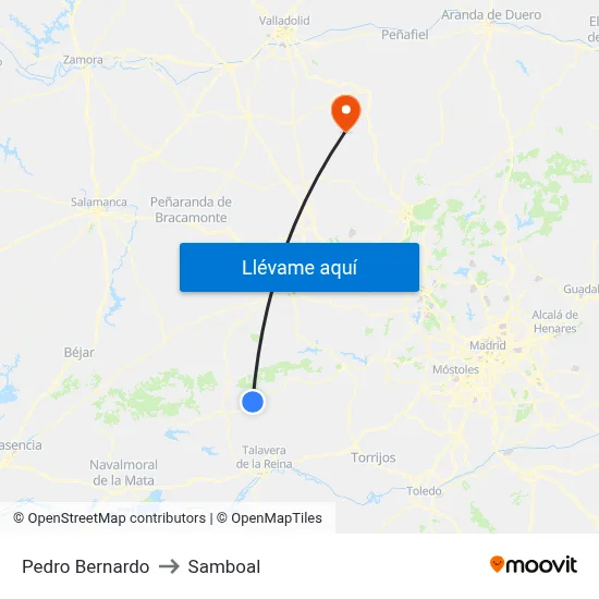 Pedro Bernardo to Samboal map