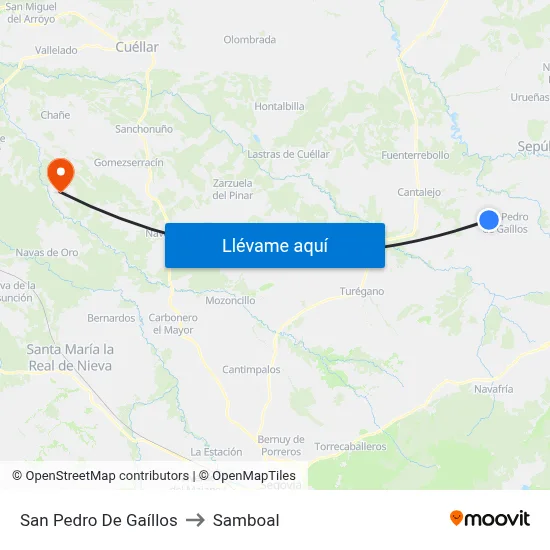 San Pedro De Gaíllos to Samboal map