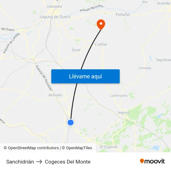 Sanchidrián to Cogeces Del Monte map
