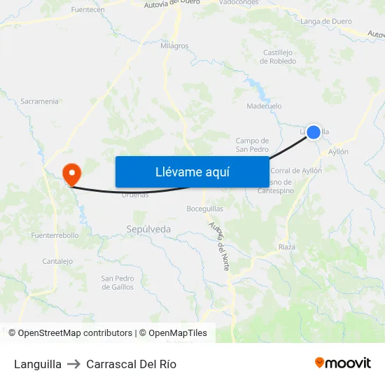 Languilla to Carrascal Del Río map
