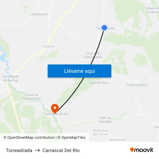 Torreadrada to Carrascal Del Río map