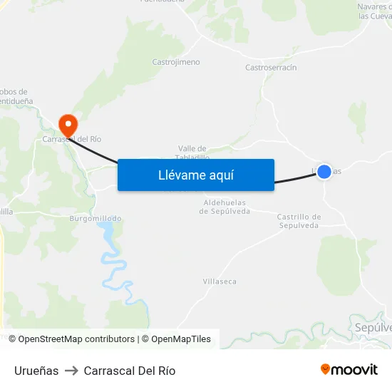 Urueñas to Carrascal Del Río map