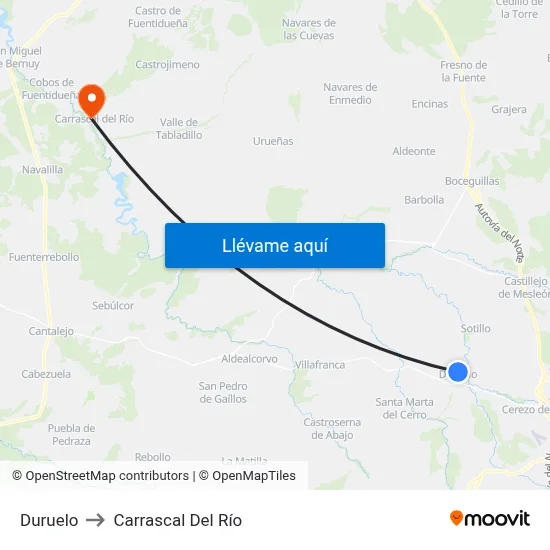 Duruelo to Carrascal Del Río map