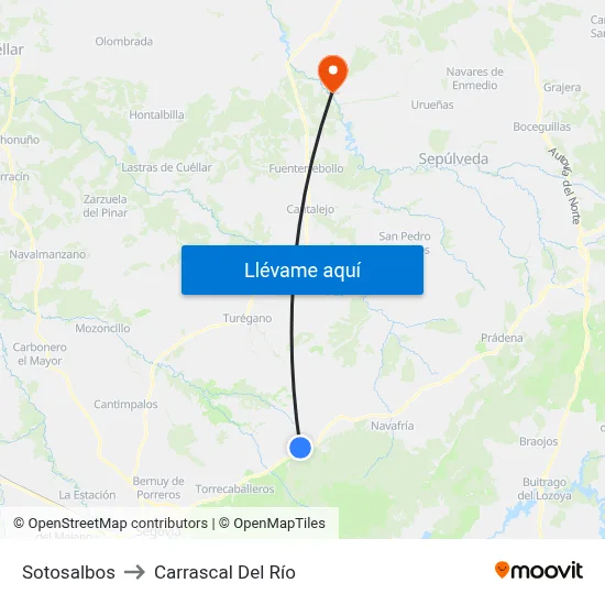 Sotosalbos to Carrascal Del Río map