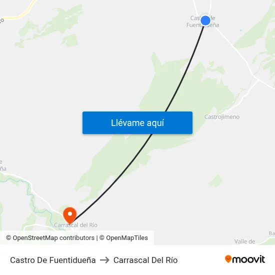 Castro De Fuentidueña to Carrascal Del Río map