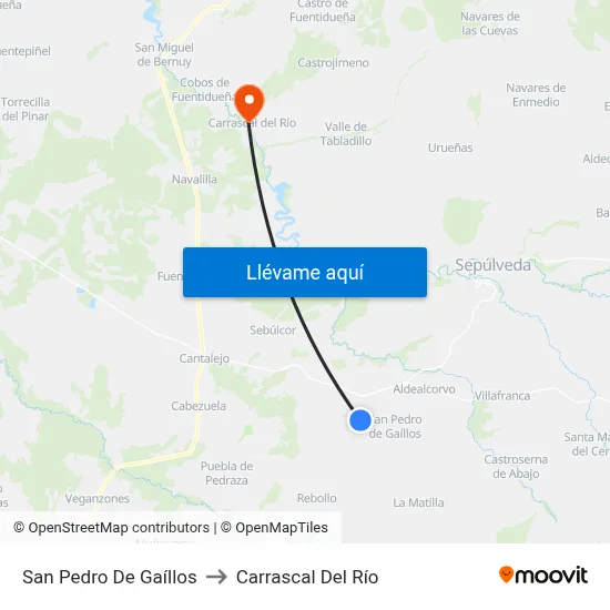 San Pedro De Gaíllos to Carrascal Del Río map
