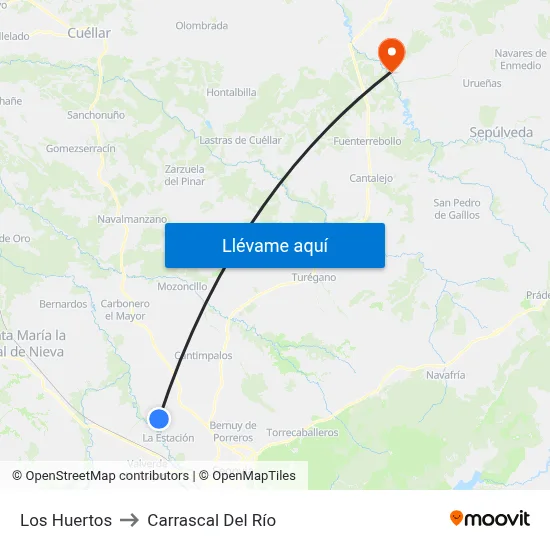 Los Huertos to Carrascal Del Río map
