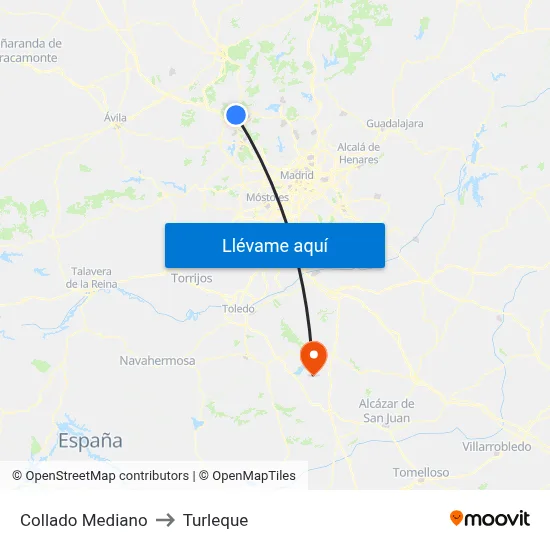 Collado Mediano to Turleque map