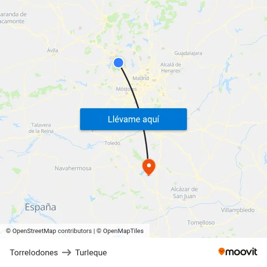 Torrelodones to Turleque map