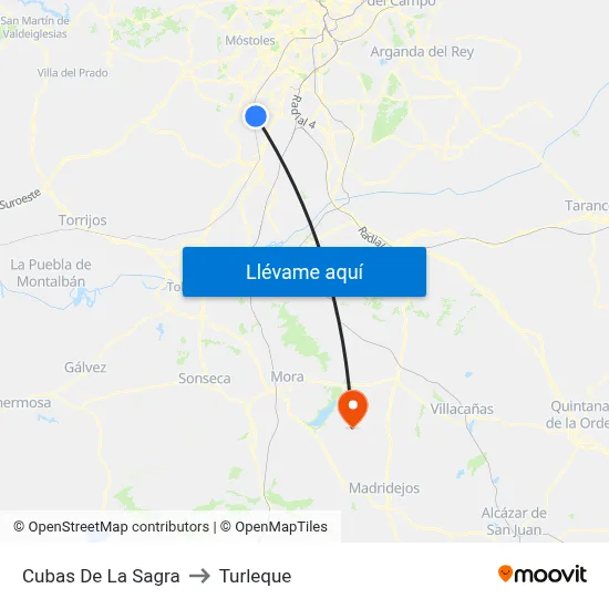 Cubas De La Sagra to Turleque map