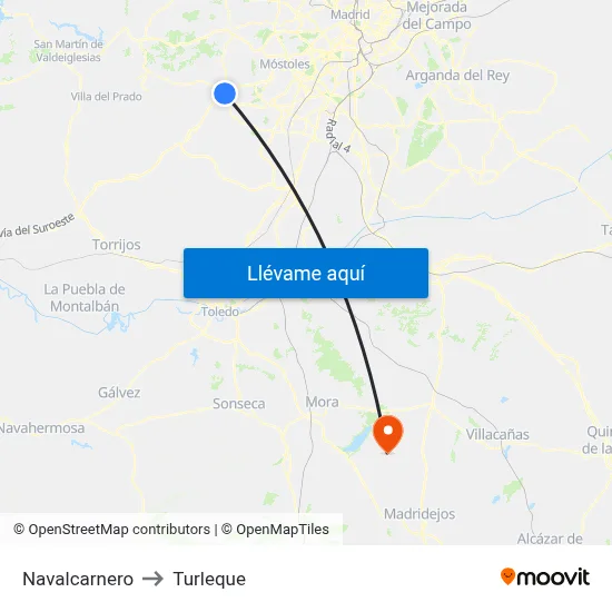 Navalcarnero to Turleque map