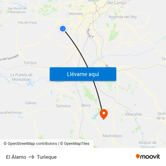 El Álamo to Turleque map