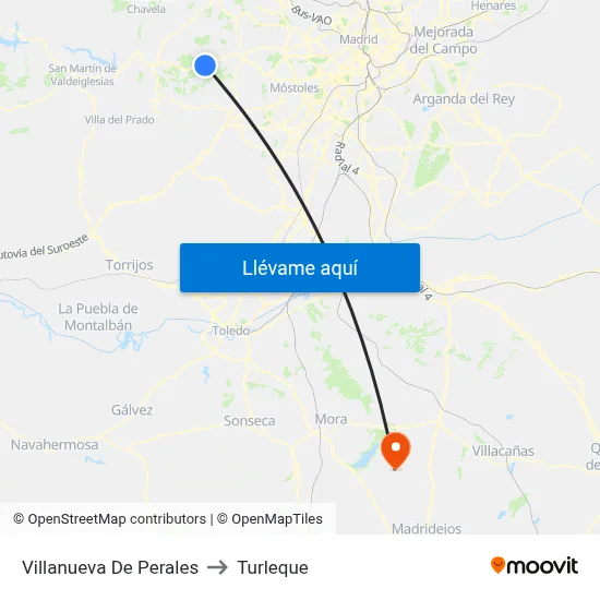 Villanueva De Perales to Turleque map