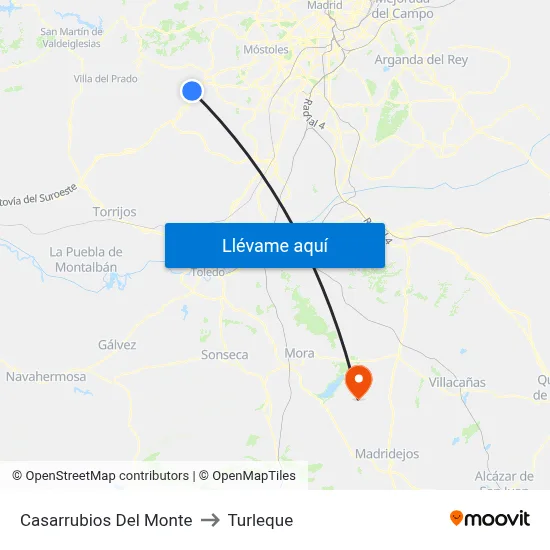 Casarrubios Del Monte to Turleque map