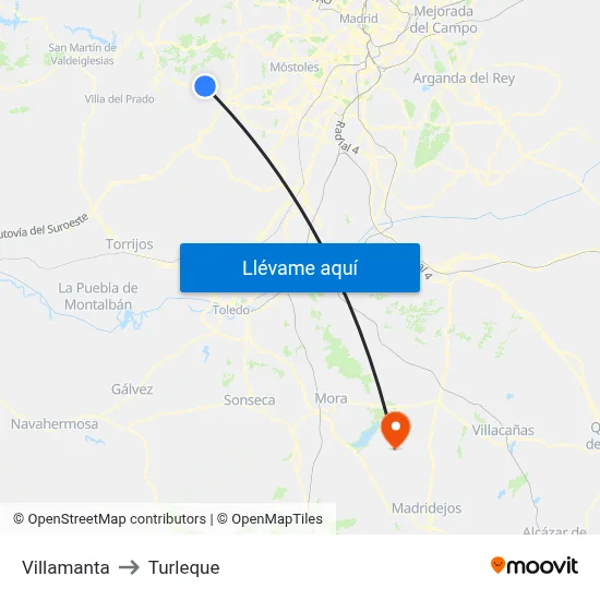 Villamanta to Turleque map