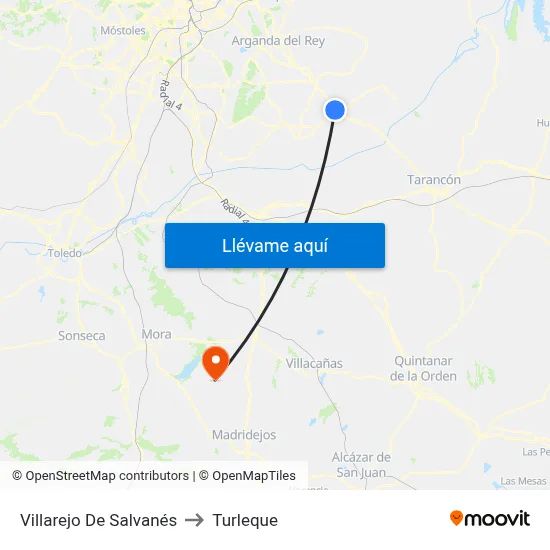 Villarejo De Salvanés to Turleque map