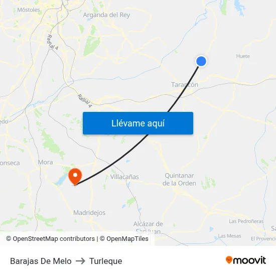 Barajas De Melo to Turleque map