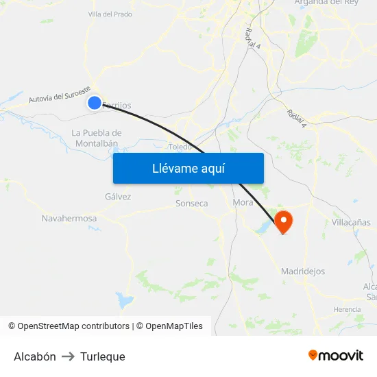 Alcabón to Turleque map
