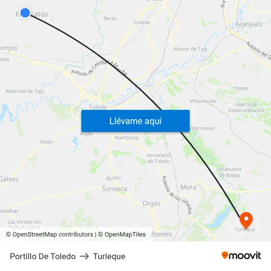 Portillo De Toledo to Turleque map