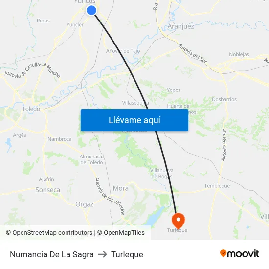 Numancia De La Sagra to Turleque map