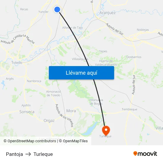 Pantoja to Turleque map