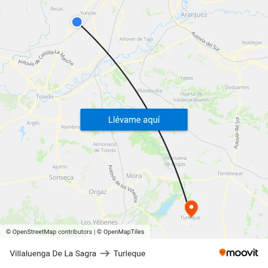 Villaluenga De La Sagra to Turleque map