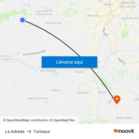 La Adrada to Turleque map
