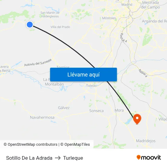 Sotillo De La Adrada to Turleque map