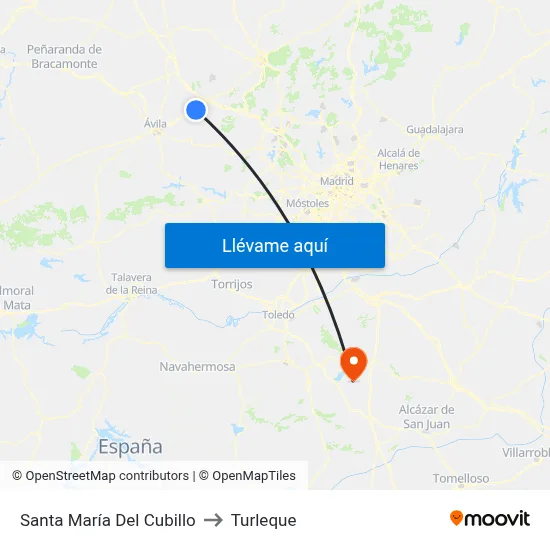 Santa María Del Cubillo to Turleque map