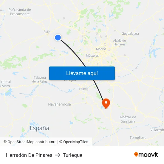 Herradón De Pinares to Turleque map