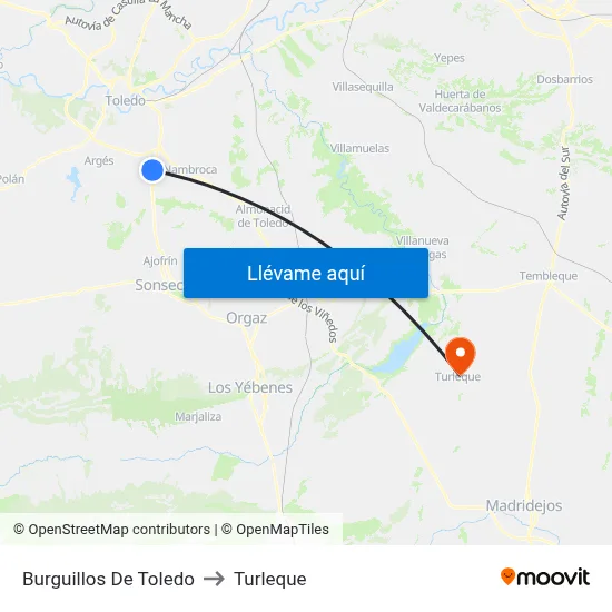 Burguillos De Toledo to Turleque map