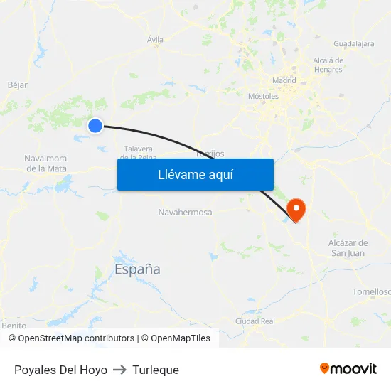 Poyales Del Hoyo to Turleque map