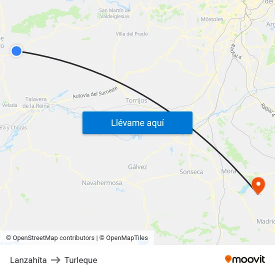 Lanzahíta to Turleque map