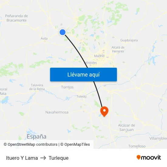 Ituero Y Lama to Turleque map
